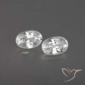 Pedras preciosas de Zircão Branco natural de 1.63 ct, oval, VVS