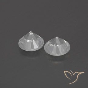 Pedras preciosas de Zircão Branco natural de 1.96 ct, Redondo, VVS-VS