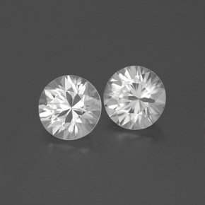 Pedras preciosas de zircão branco natural de 1,83 ct, corte redondo, VVS-VS
