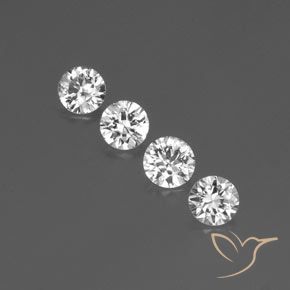 3.52ctw Natural Branco Zircão, Redondo, VVS-VS