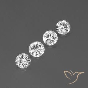 Pedras preciosas de Zircão Branco natural de 3.52 ct, Redondo, VVS-VS