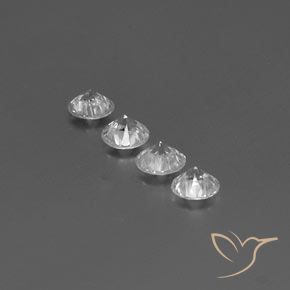 Pedras preciosas de Zircão Branco natural de 3.52 ct, Redondo, VVS-VS
