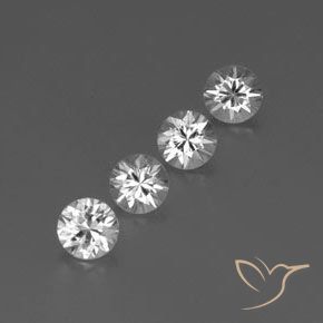 Pedras preciosas de Zircão Branco natural de 3.69 ct, Redondo, VVS-VS