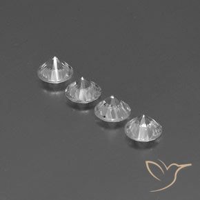 Pedras preciosas de Zircão Branco natural de 3.69 ct, Redondo, VVS-VS