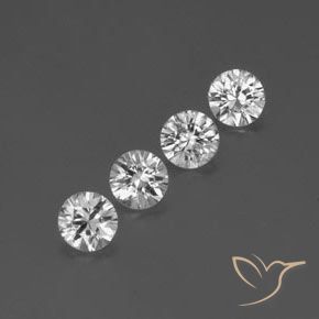 Pedras preciosas de Zircão Branco natural de 3.39 ct, Redondo, VVS-VS