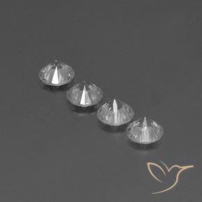 Pedras preciosas de Zircão Branco natural de 3.39 ct, Redondo, VVS-VS
