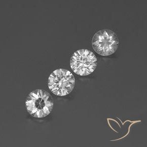 Pedras preciosas de Zircão Branco natural de 3.70 ct, Redondo, VVS-VS