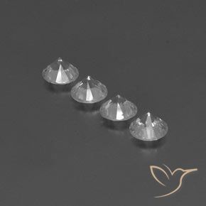 Pedras preciosas de Zircão Branco natural de 3.70 ct, Redondo, VVS-VS