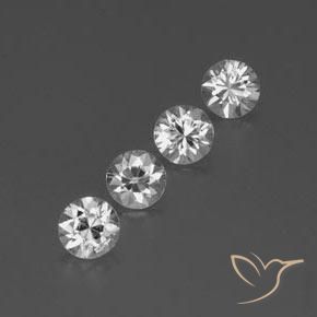 Pedras preciosas de Zircão Branco natural de 3.98 ct, Redondo, VVS-VS