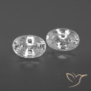 1.72ctw Natural Branco Zircão, oval, VVS