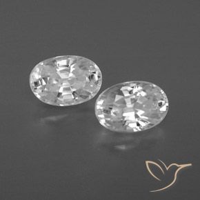 Pedras preciosas de Zircão Branco natural de 1.72 ct, oval, VVS