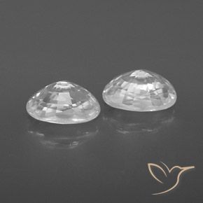 Pedras preciosas de Zircão Branco natural de 1.76 ct, oval, VVS
