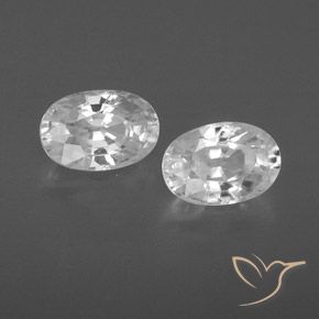 Pedras preciosas de Zircão Branco natural de 1.67 ct, oval, VVS