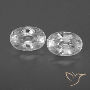 1.78ctw Natural Branco Zircão, oval, VVS-VS