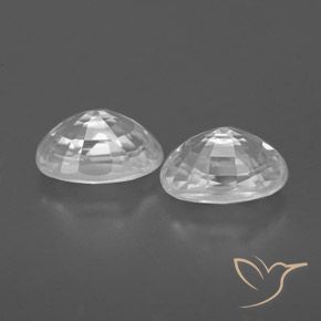 Pedras preciosas de Zircão Branco natural de 1.82 ct, oval, VVS