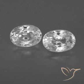 1.76ctw Natural Branco Zircão, oval, VVS-VS