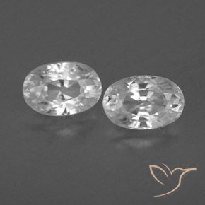 1.76ctw Natural Branco Zircão, oval, VVS-VS