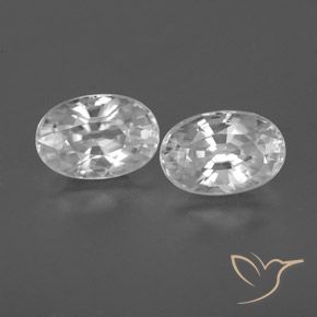 1.71ctw Natural Branco Zircão, oval, VVS-VS