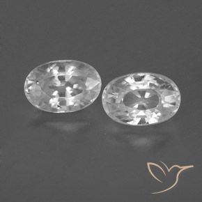 1.72ctw Natural Branco Zircão, oval, VVS-VS