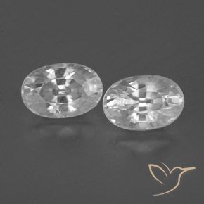 1.78ctw Natural Branco Zircão, oval, VVS-VS