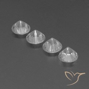 Pedras preciosas de Zircão Branco natural de 3.63 ct, Redondo, VVS-VS