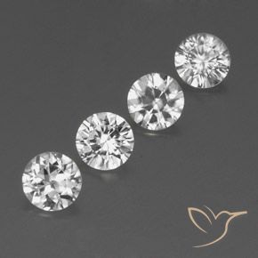 Pedras preciosas de Zircão Branco natural de 3.51 ct, Redondo, VVS-VS