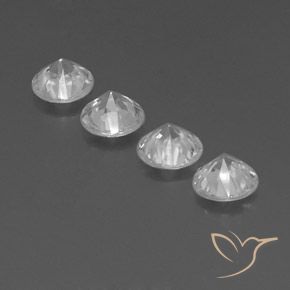 Pedras preciosas de Zircão Branco natural de 3.51 ct, Redondo, VVS-VS