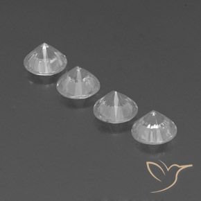 Pedras preciosas de Zircão Branco natural de 3.76 ct, Redondo, VVS-VS