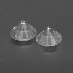 Pedras preciosas de Zircão Branco natural de 1.95 ct, Corte Redondo, VVS-VS