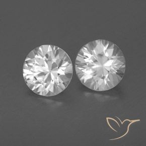 Pedras preciosas de Zircão Branco natural de 1.85 ct, Redondo, VVS-VS