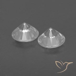 Pedras preciosas de Zircão Branco natural de 1.85 ct, Redondo, VVS-VS