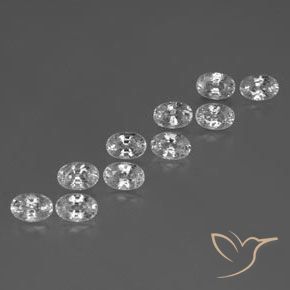 Pedras preciosas de Zircão Branco natural de 8.40 ct, oval, VVS-VS