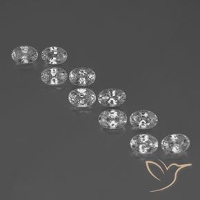 7.42ctw Natural Branco Zircão, oval, VVS-VS