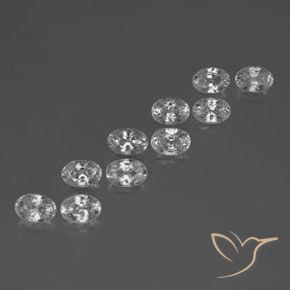 Pedras preciosas de Zircão Branco natural de 7.42 ct, oval, VVS-VS
