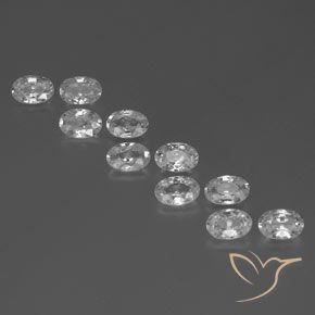 6.91ctw Natural Branco Zircão, oval, VVS-VS