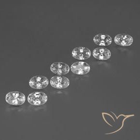 Pedras preciosas de Zircão Branco natural de 8.29 ct, oval, VVS-VS
