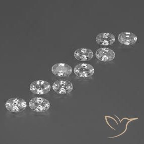 Pedras preciosas de Zircão Branco natural de 7.61 ct, oval, VVS-VS