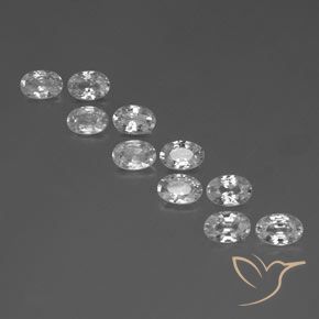 6.73ctw Natural Branco Zircão, oval, VVS-VS