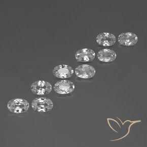 Pedras preciosas de Zircão Branco natural de 6.73 ct, oval, VVS-VS