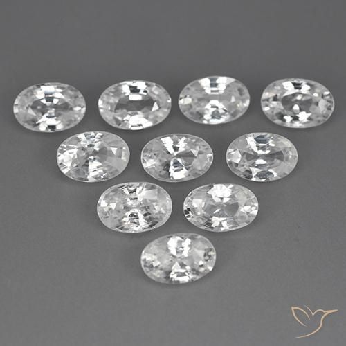 7.20ctw Natural Branco Zircão, oval, VVS-VS
