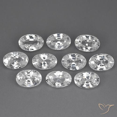 Pedras preciosas de Zircão Branco natural de 7.20 ct, oval, VVS-VS