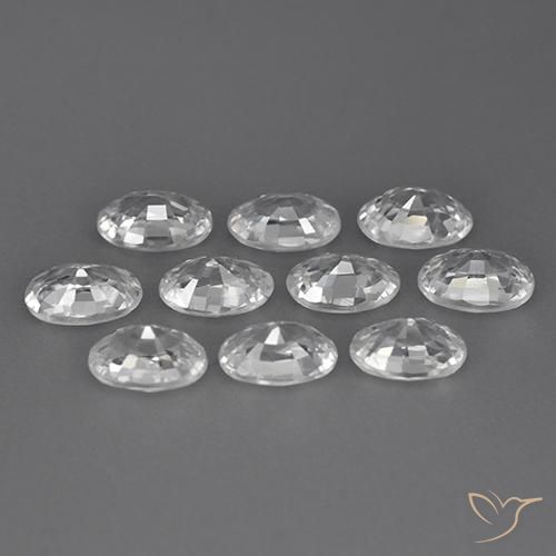Pedras preciosas de Zircão Branco natural de 7.20 ct, oval, VVS-VS