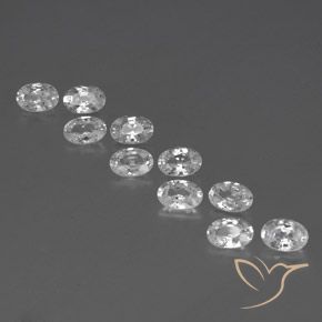 6.87ctw Natural Branco Zircão, oval, VVS-VS