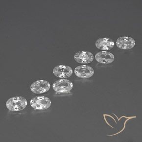 Pedras preciosas de Zircão Branco natural de 6.87 ct, oval, VVS-VS