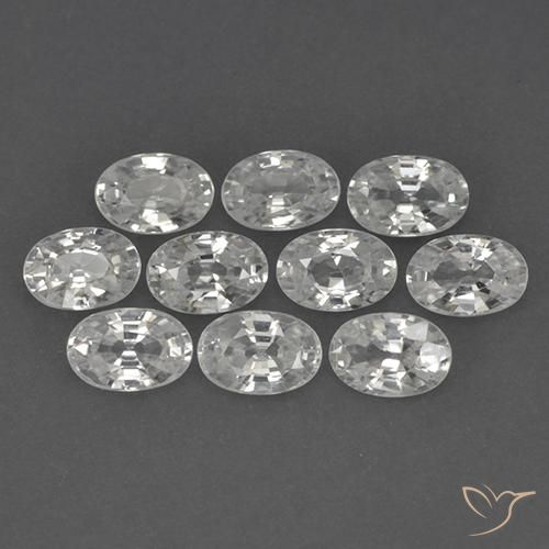 7.21ctw Natural Branco claro Zircão, oval, VVS-VS