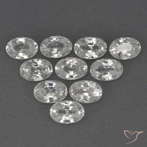 Pedras preciosas de Zircão Branco claro natural de 7.21 ct, oval, VVS-VS