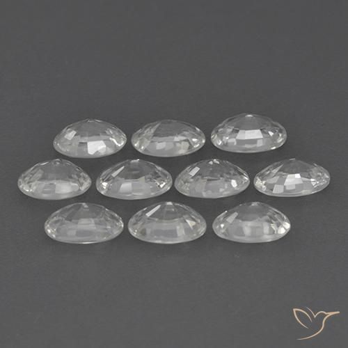 Pedras preciosas de Zircão Branco claro natural de 7.21 ct, oval, VVS-VS