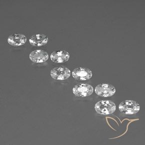 7.34ctw Natural Branco Zircão, oval, VVS-VS