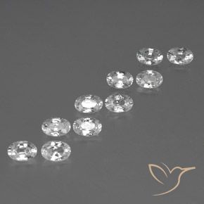 Pedras preciosas de Zircão Branco natural de 7.34 ct, oval, VVS-VS
