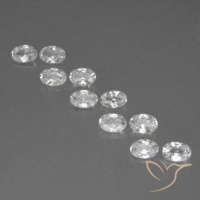 6.77ctw Natural Branco Zircão, oval, VVS-VS